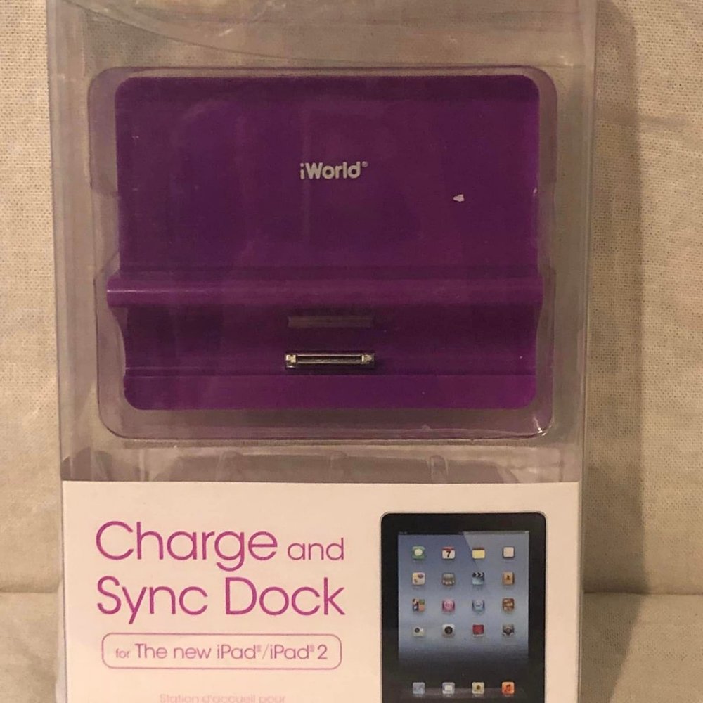 NIP Purple Charge & Sync Dock For The New iPad/ iPad 2